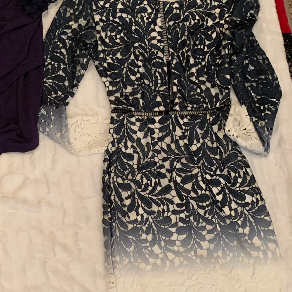 Navy ombré lace dress